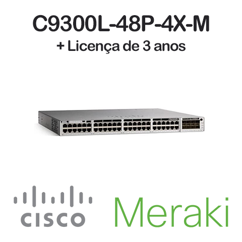Switch meraki c9300l-48p-4x-m b