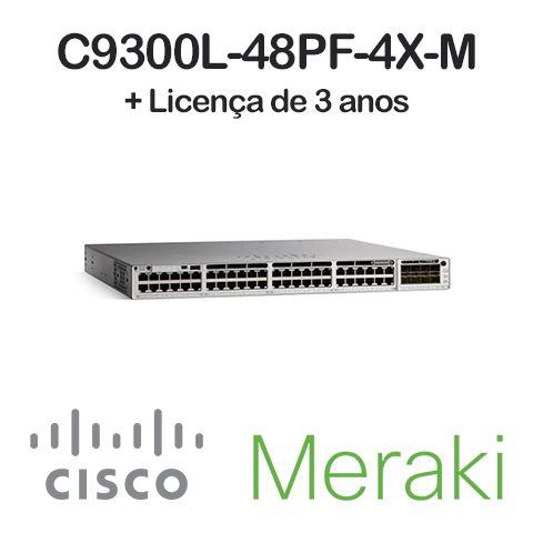 Switch meraki c9300l-48pf-4x-m b